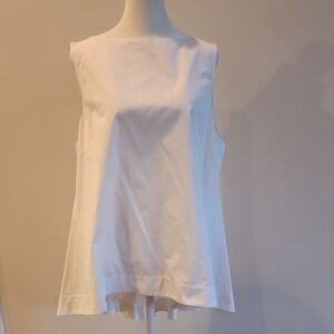Boxy White Tank Top with Textured Fabric